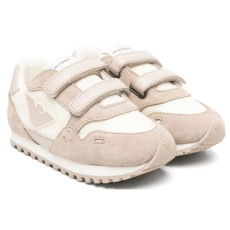Armani Baby - Logo Patch Sneakers, Tan/Vanilla