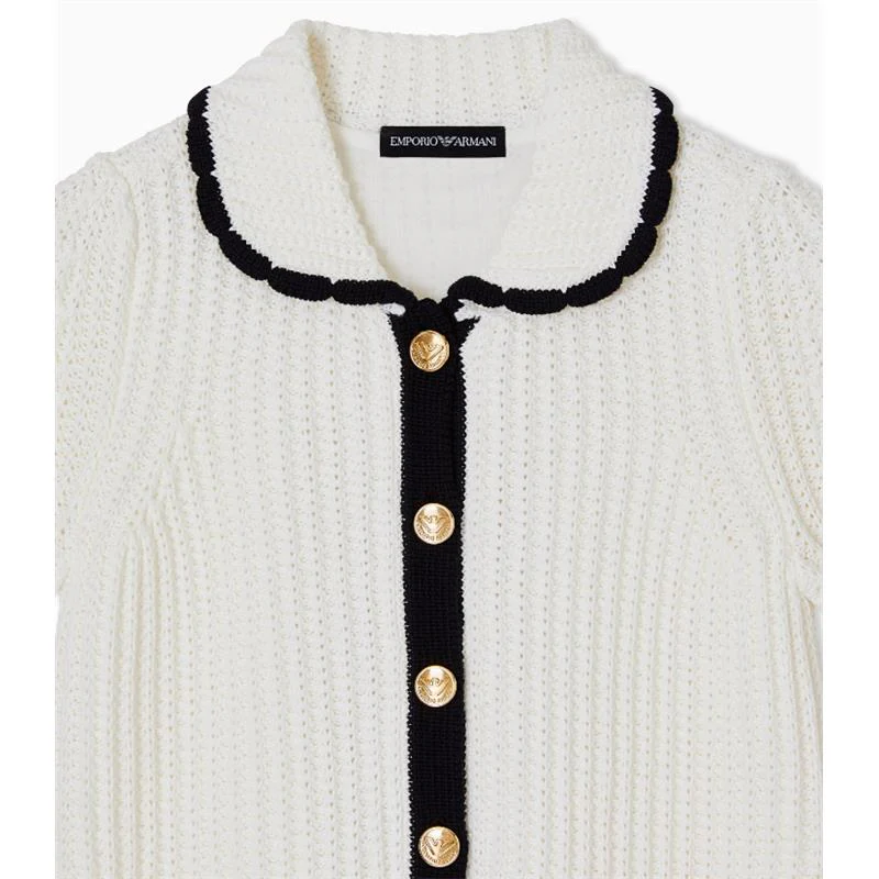 Armani Girls Collared Dress, White - Image 2