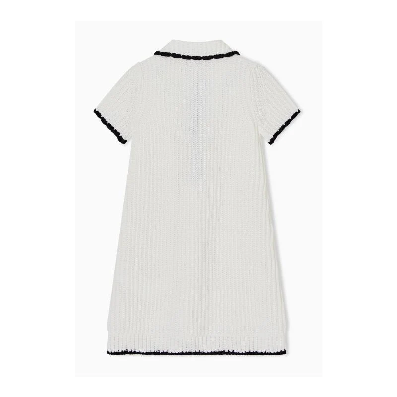 Armani Girls Collared Dress, White - Image 3