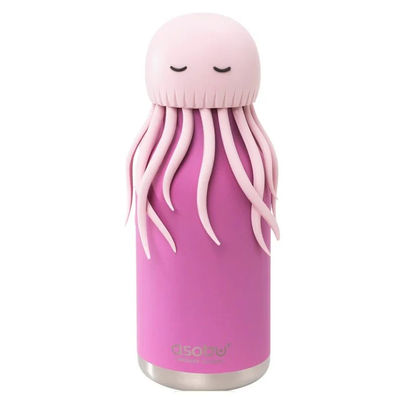 Asobu Stainless Steel Bottle Silicone Head Jelly Fish, Pink