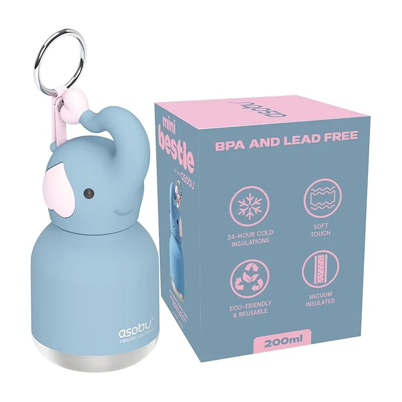 Asobu - Stainless Steel Bottle Silicone Head Mini Elephant