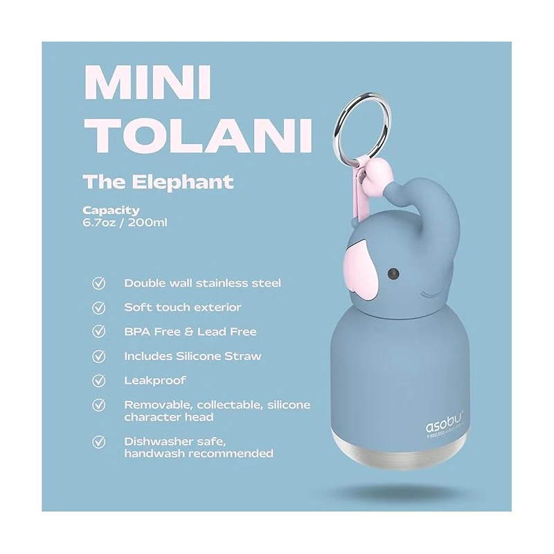 Asobu - Stainless Steel Bottle Silicone Head Mini Elephant - Image 5