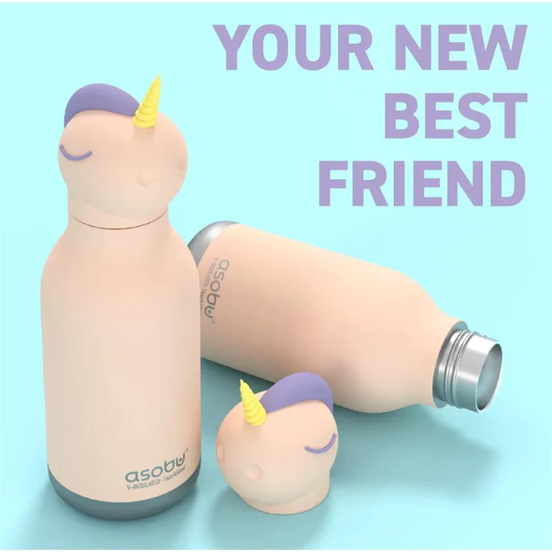Asobu - Stainless Steel Bottle Silicone Head, Unicorn - Image 2