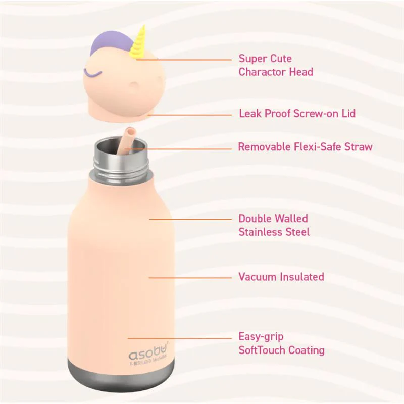 Asobu - Stainless Steel Bottle Silicone Head, Unicorn - Image 5