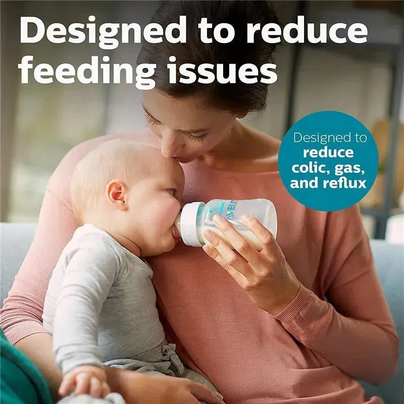 Avent - 2Pk Anti-Colic Baby Bottle With Airfree Vent, 9Oz, Clear - Image 2
