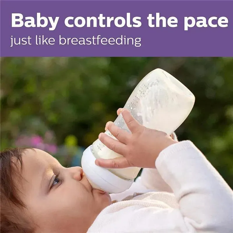 Avent - 2Pk Natural Baby Bottle With Natural Response Nipple, Clear, 11Oz - Image 2