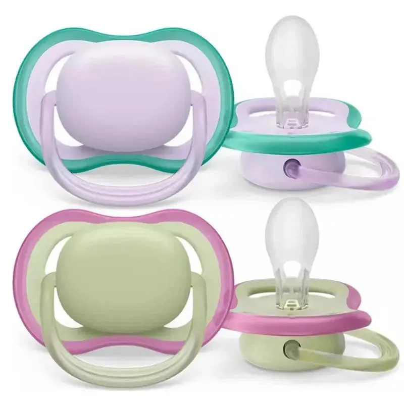 Avent - 2Pk Ultra Air Pacifier Fresh Lilac & Pastel Green, 0/6M - Image 2