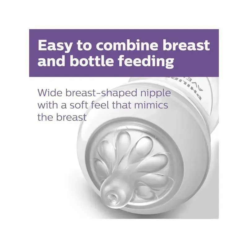 Avent - 3Pk Natural Baby Bottle With Natural Response Nipple, Clear, 11Oz - Image 2