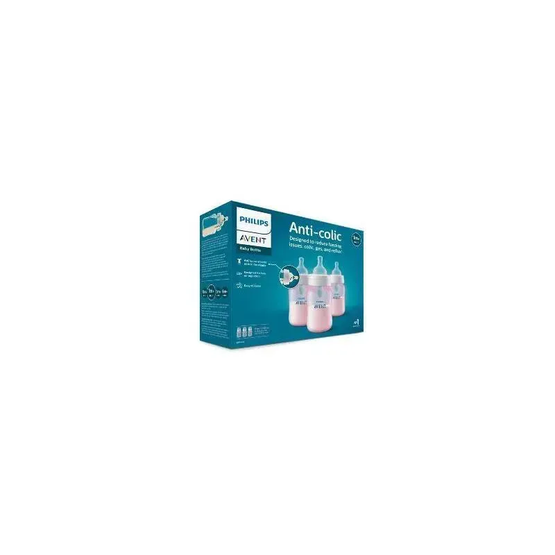 Avent - 3Pk Anti-Colic Bottle With Airfree Vent, 9Oz, Pink - Image 2