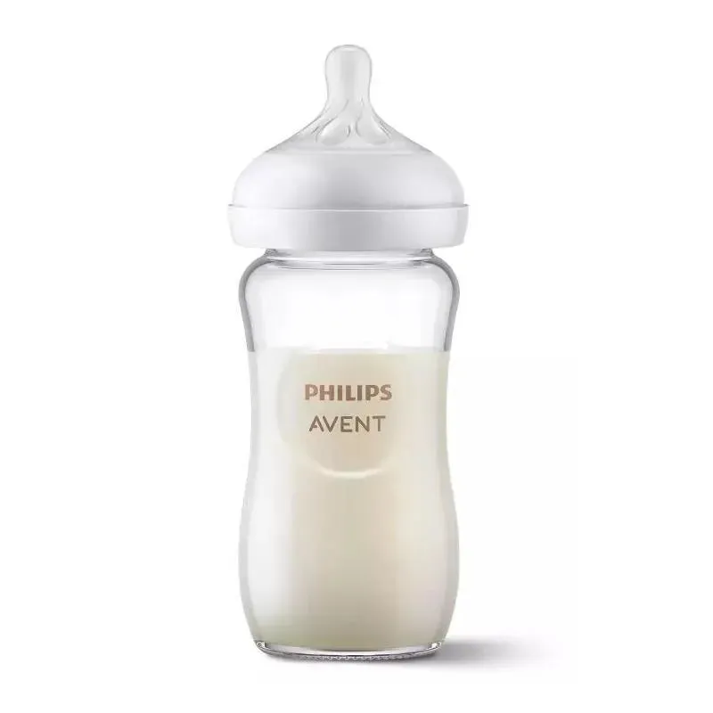 Avent - 3Pk Glass Natural Baby Bottle With Natural Response Nipple, 8Oz - Image 2