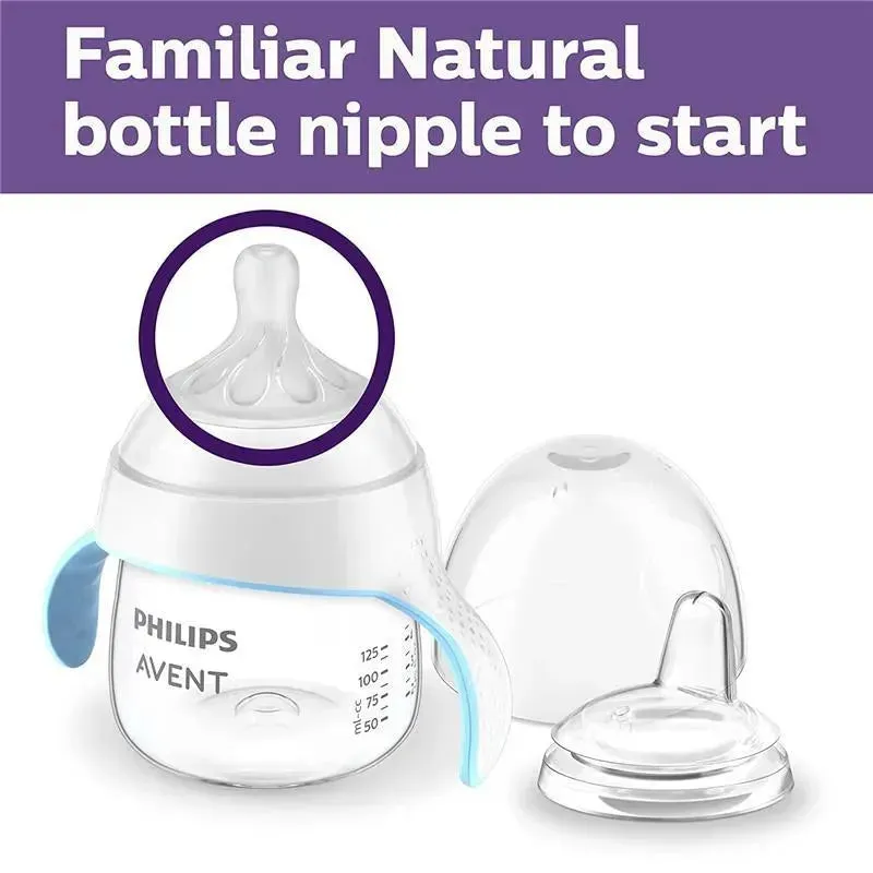 Avent - 1Pk Natural Trainer Sippy Cup With Fast Flow Nipple And Soft Spout, Clear, 5Oz - Image 2