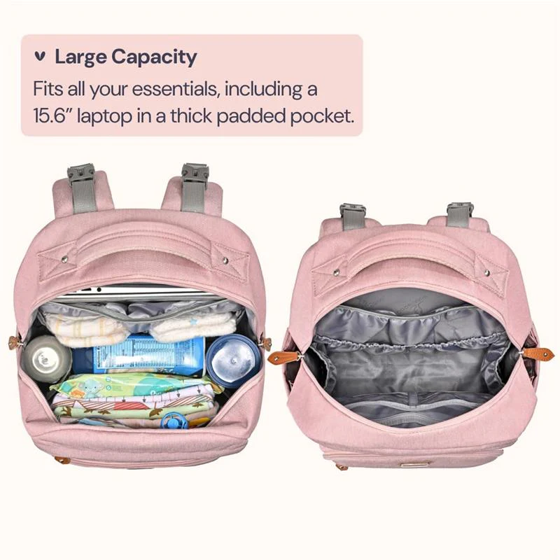 BabbleRoo - Diaper Bag Backpack, Pink - Image 2