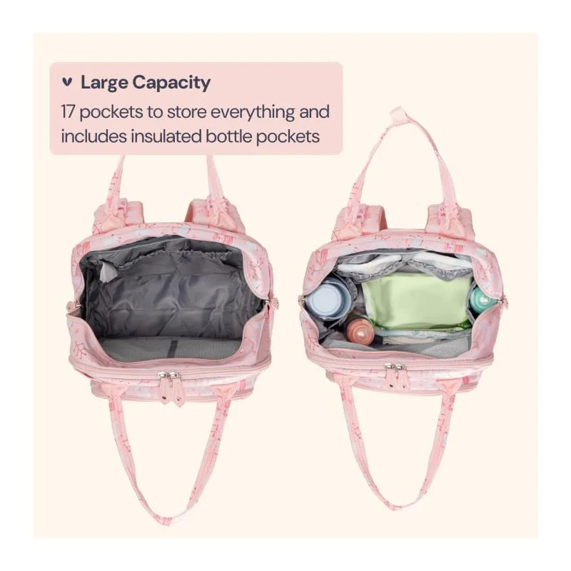BabbleRoo - Diaper Bag Backpack, Pink Birdy - Image 8