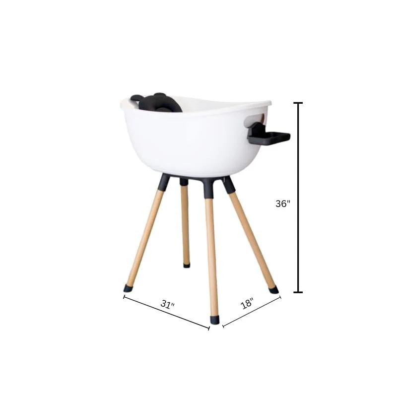 Babu Bath - Luxury Baby Bathtub with Wooden Stand, White - Image 5