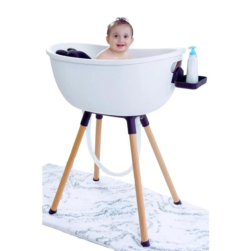 Babu Bath - Luxury Baby Bathtub with Wooden Stand, White - Image 7