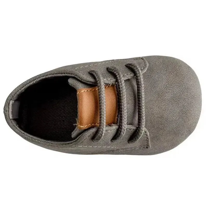 Baby Deer - Baby Boy Distressed Denim Sneaker, Grey - Image 2