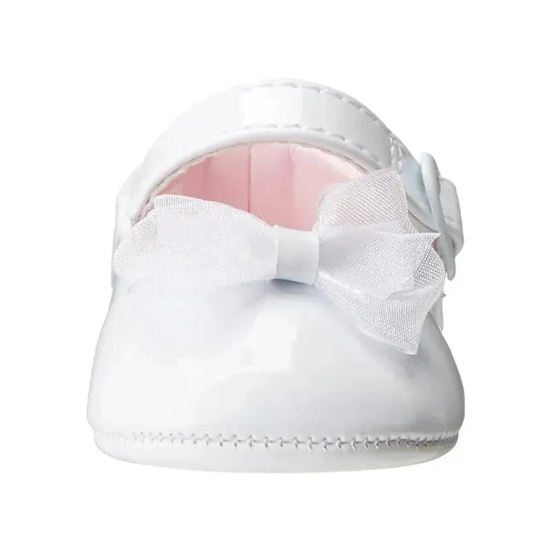 Baby Deer - Trimfoot Girl Waddle Dressy Shoes With Fancy Bow, White - Image 2