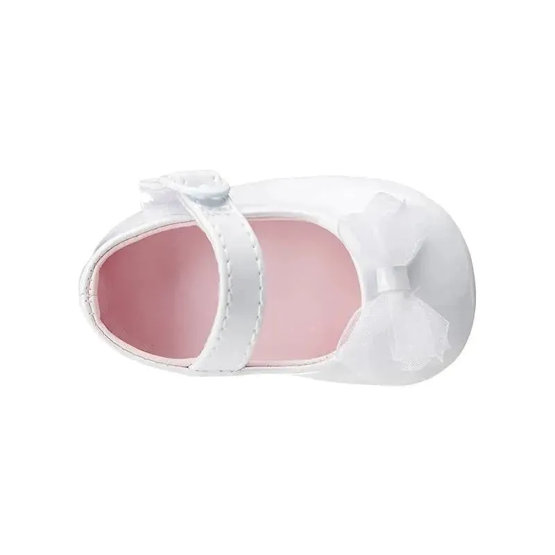Baby Deer - Trimfoot Girl Waddle Dressy Shoes With Fancy Bow, White - Image 3