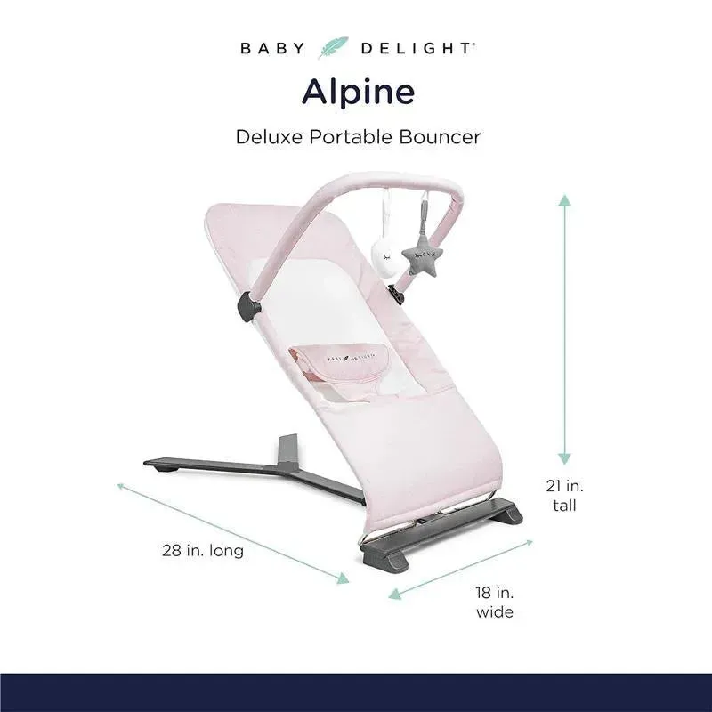 Baby Delight - Alpine Deluxe Portable Bouncer, Peony Pink - Image 3