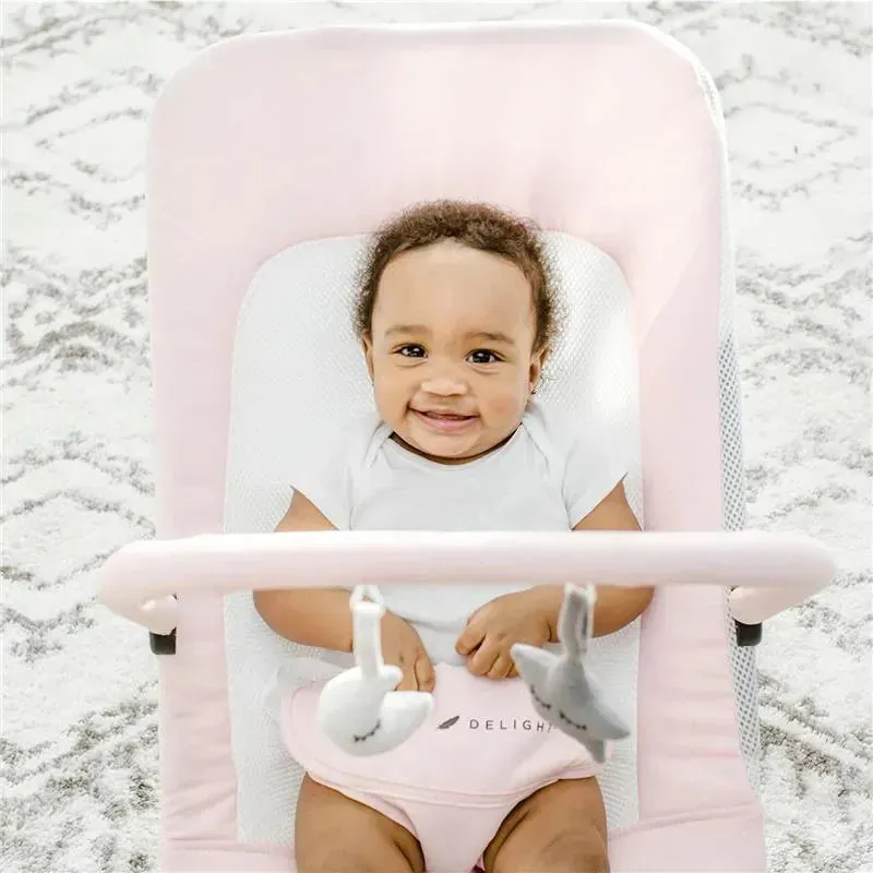 Baby Delight - Alpine Deluxe Portable Bouncer, Peony Pink - Image 4