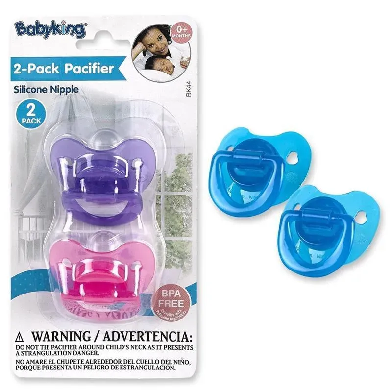 Baby King Silicone Pacifier 2 Pack - Assorted Colors - Image 3