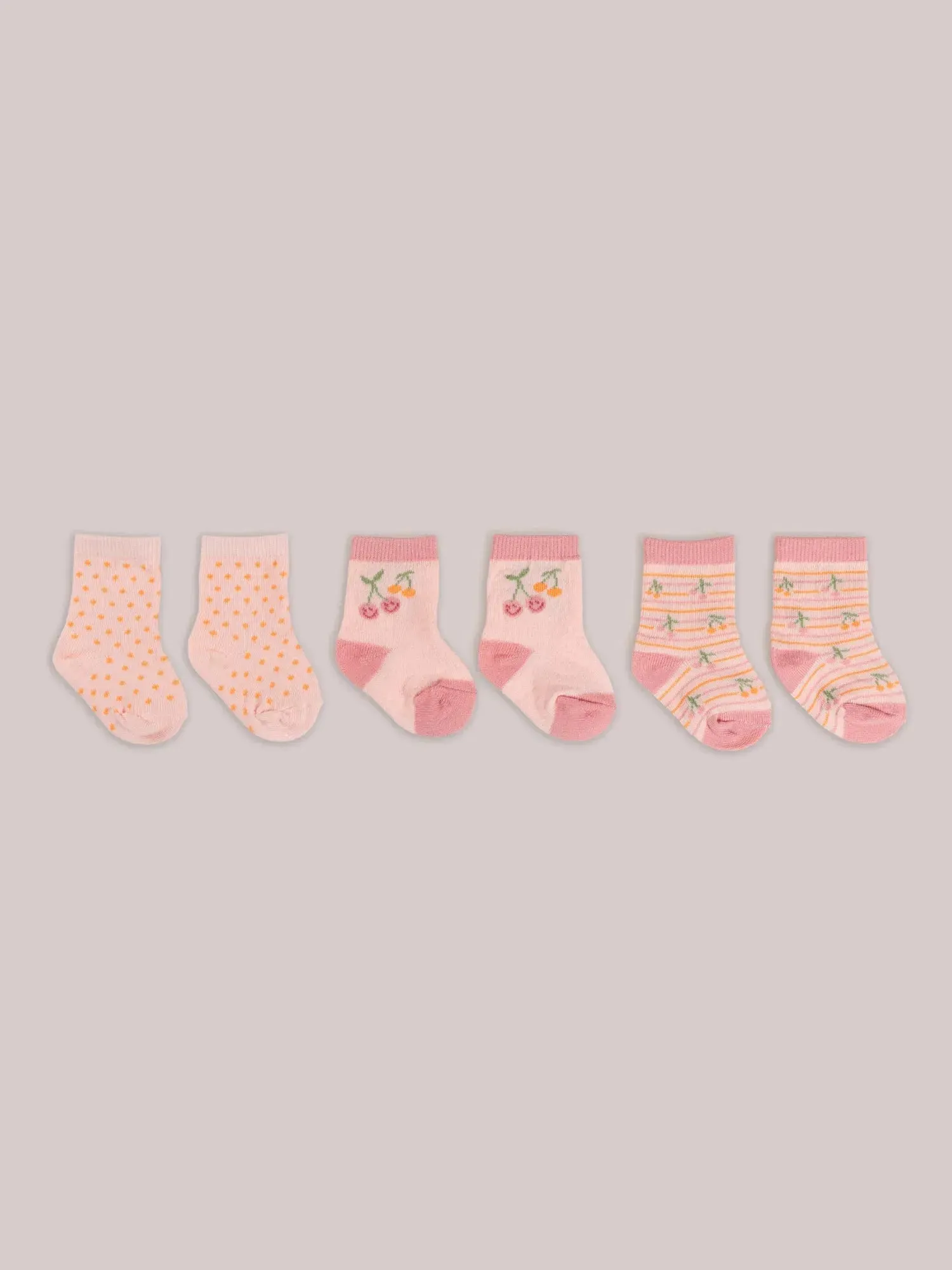 Baby Socks Trio - Cherry Cute by Doodle By Meg - Image 2