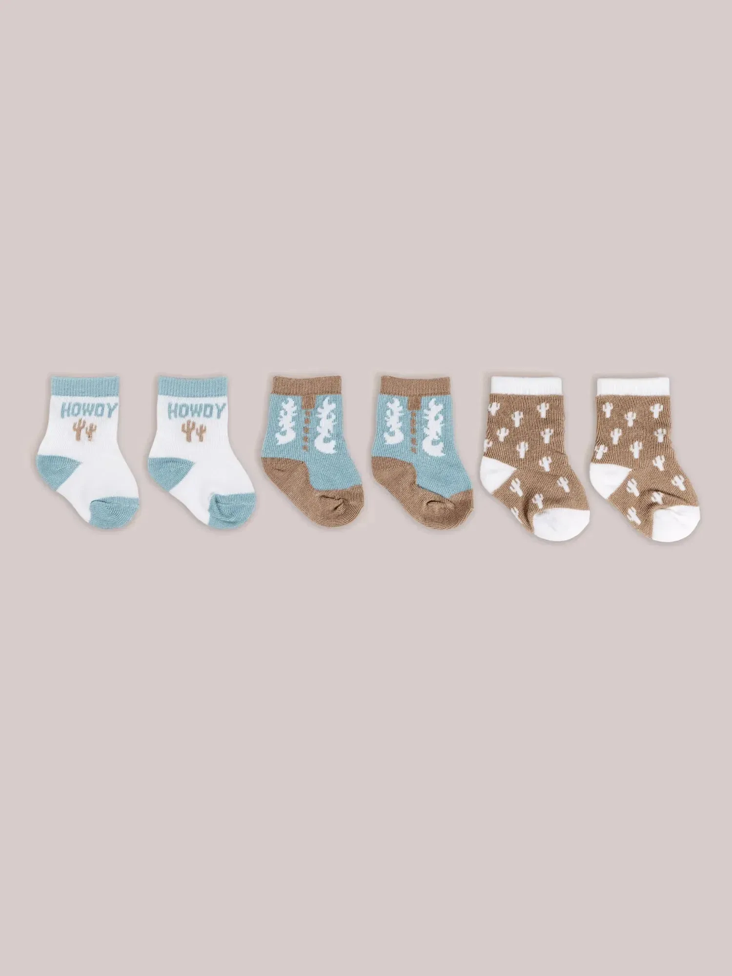 Baby Socks Trio -  Howdy Partner Blue - Image 2