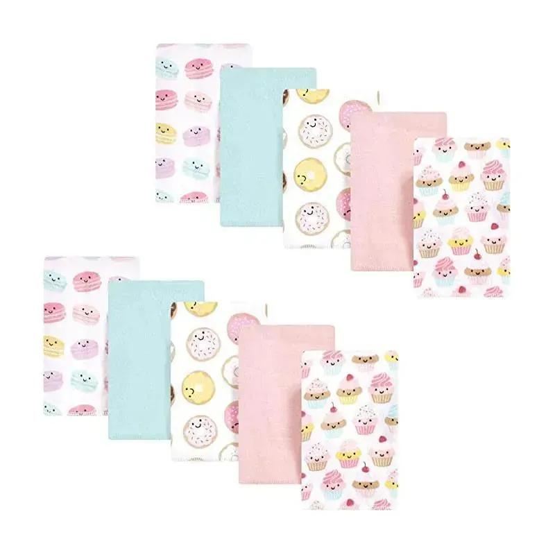 Baby Vision 10Pk Flannel Burp Cloth, Sweetest Cupcake