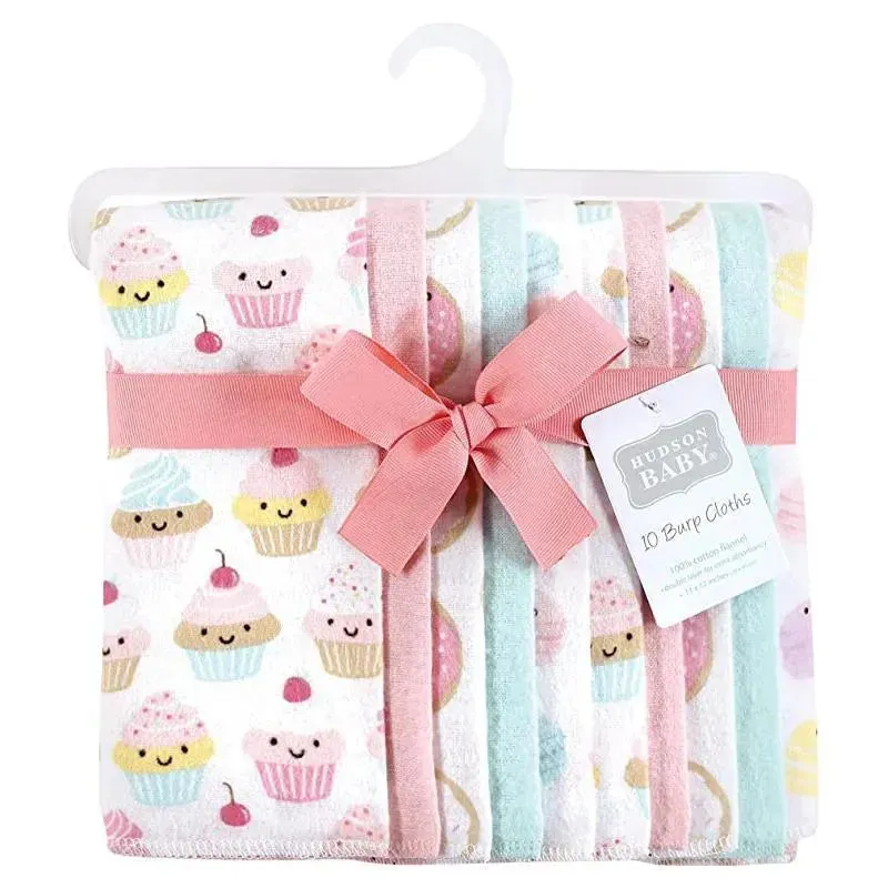 Baby Vision 10Pk Flannel Burp Cloth, Sweetest Cupcake - Image 2