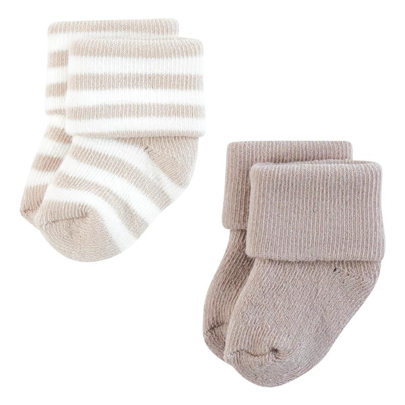 Baby Vision 10Pk Organic Terry Socks 10Pk, Neutral Stripes - Image 3