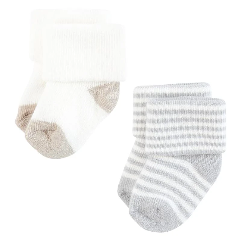 Baby Vision 10Pk Organic Terry Socks 10Pk, Neutral Stripes - Image 4