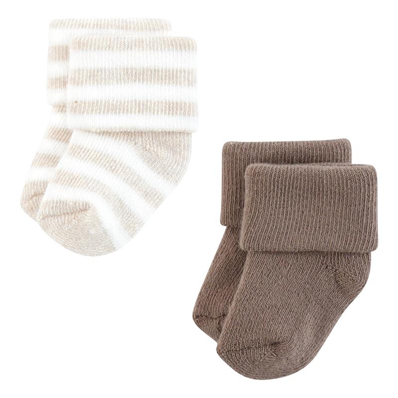 Baby Vision 10Pk Organic Terry Socks 10Pk, Neutral Stripes - Image 6