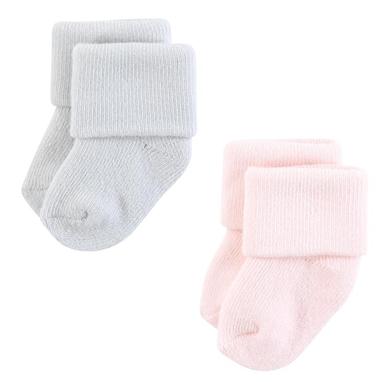 Baby Vision 10Pk Organic Terry Socks, Soft Pink Dot Stripe - Image 3