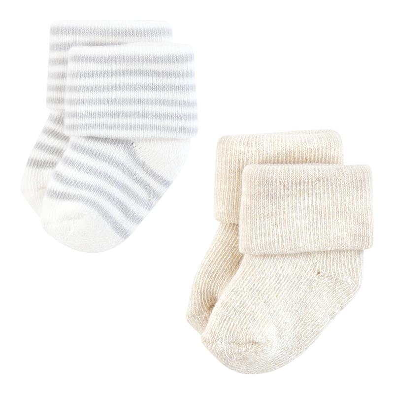 Baby Vision 10Pk Organic Terry Socks, Soft Pink Dot Stripe - Image 4
