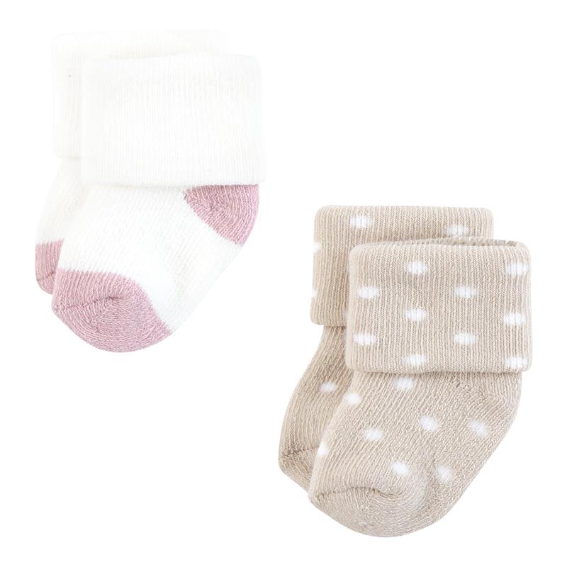 Baby Vision 10Pk Organic Terry Socks, Soft Pink Dot Stripe - Image 7