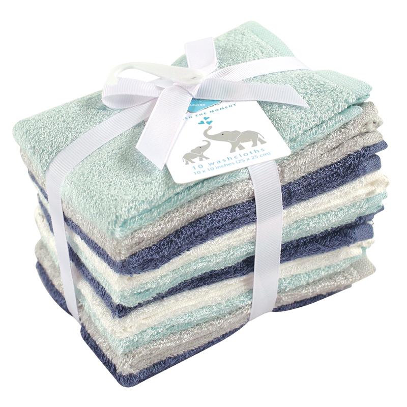 Baby Vision - 10Pk Rayon From Bamboo Washcloth, Denim/Mint - Image 3