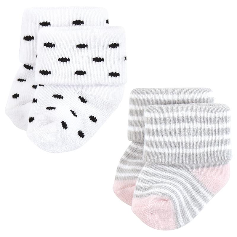 Baby Vision 12Pk Terry Socks Mom & Dad Girl Pink/Black - Image 5