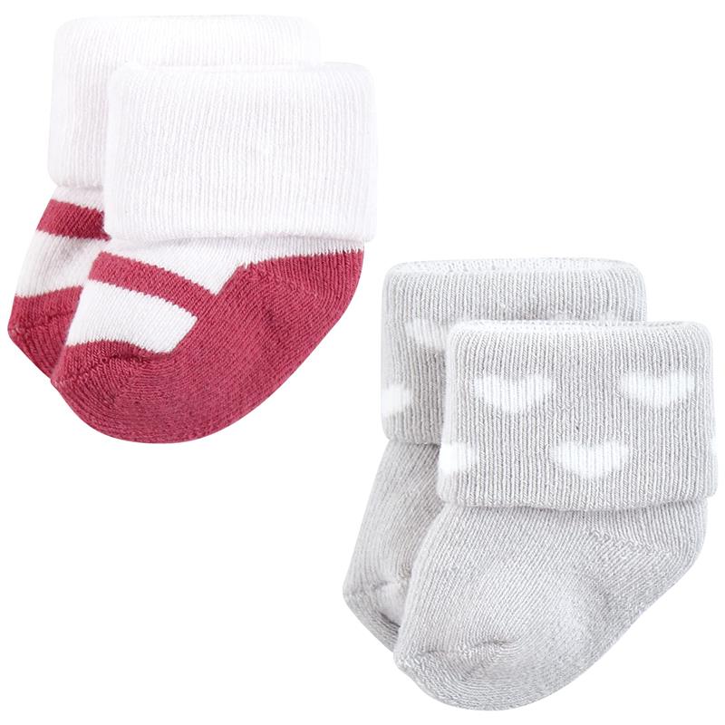 Baby Vision 12Pk Terry Socks Mom & Dad Girl Pink/Black - Image 6