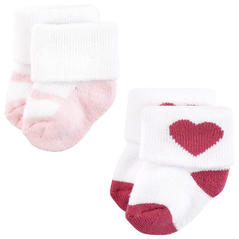 Baby Vision 12Pk Terry Socks Mom & Dad Girl Pink/Black - Image 7