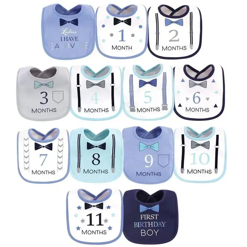 Baby Vision - 13Pk Baby Boy Interlock Holiday Bibs, Ladies I Have Arrived
