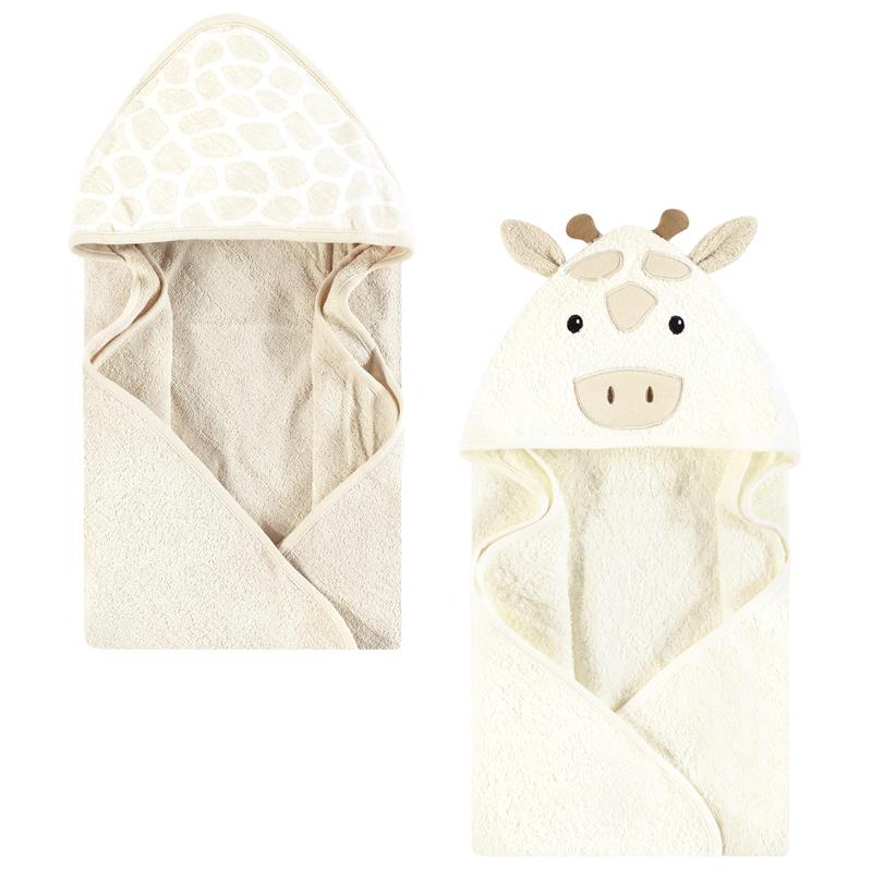 Baby Vision 2Pk Hooded Towel Beige Giraffe