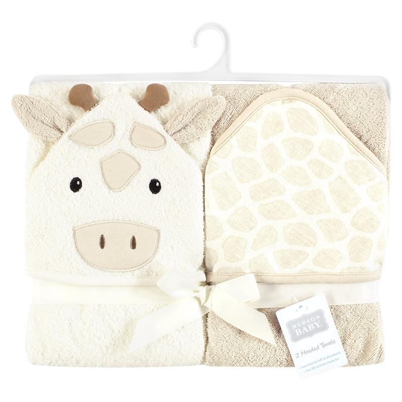 Baby Vision 2Pk Hooded Towel Beige Giraffe - Image 2