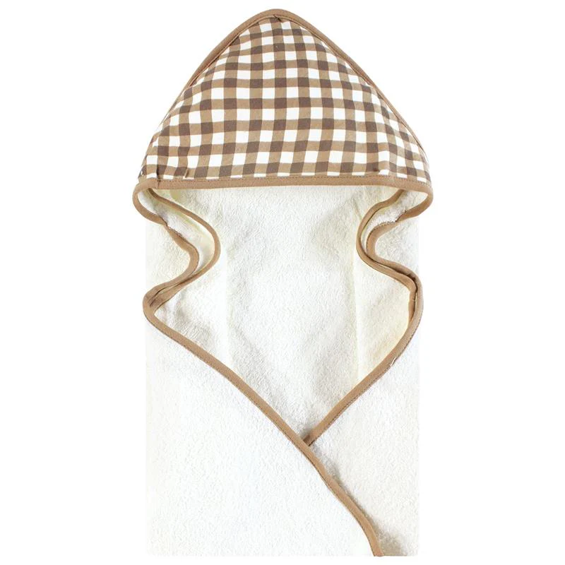 Baby Vision 2Pk Hooded Towel Brown Gingham Puppy - Image 4