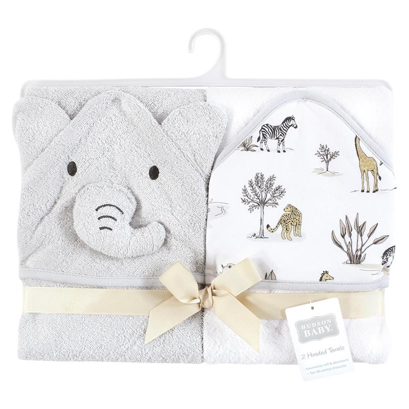 Baby Vision 2Pk Hooded Towel Neutral Safari World - Image 3