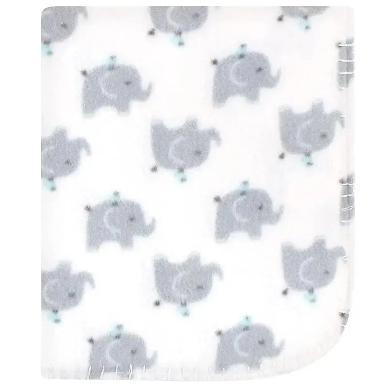 Baby Vision 2Pk Printed Fleece Blanket, Elephants - Image 3