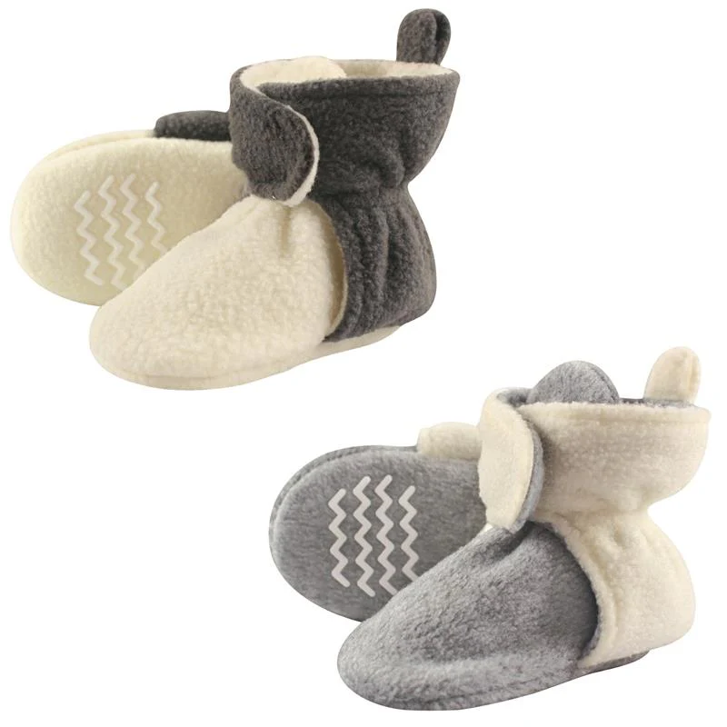 Baby Vision - 2Pk Two-Tone Fleece Lined Scooties, Cream/Gray