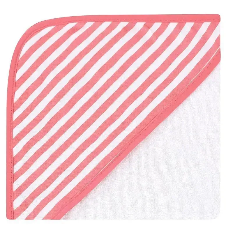 Baby Vision - 3Pk Hudson Baby Cotton Rich Hooded Towels, Coral Flamingo - Image 4