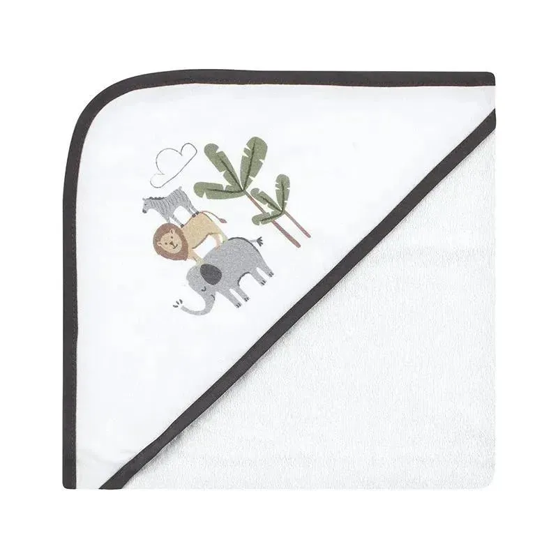 Baby Vision - 3Pk Hudson Baby Cotton Rich Hooded Towels, Safari Life - Image 3