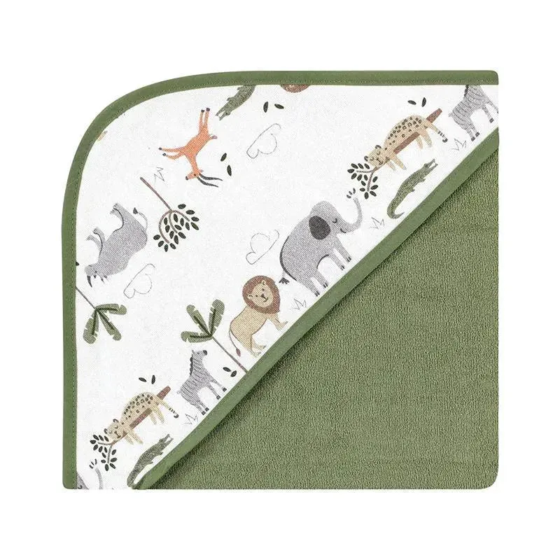 Baby Vision - 3Pk Hudson Baby Cotton Rich Hooded Towels, Safari Life - Image 4
