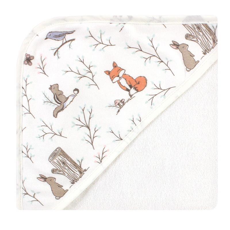 Baby Vision - 3Pk Hudson Baby Unisex Baby Cotton Rich Hooded Towels, Enchanted Forest - Image 4